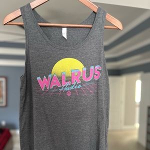Unisex Walrus Audio Graphic Tank Top Gray